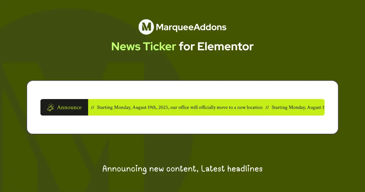 How to Use the News Ticker Widget in Elementor?