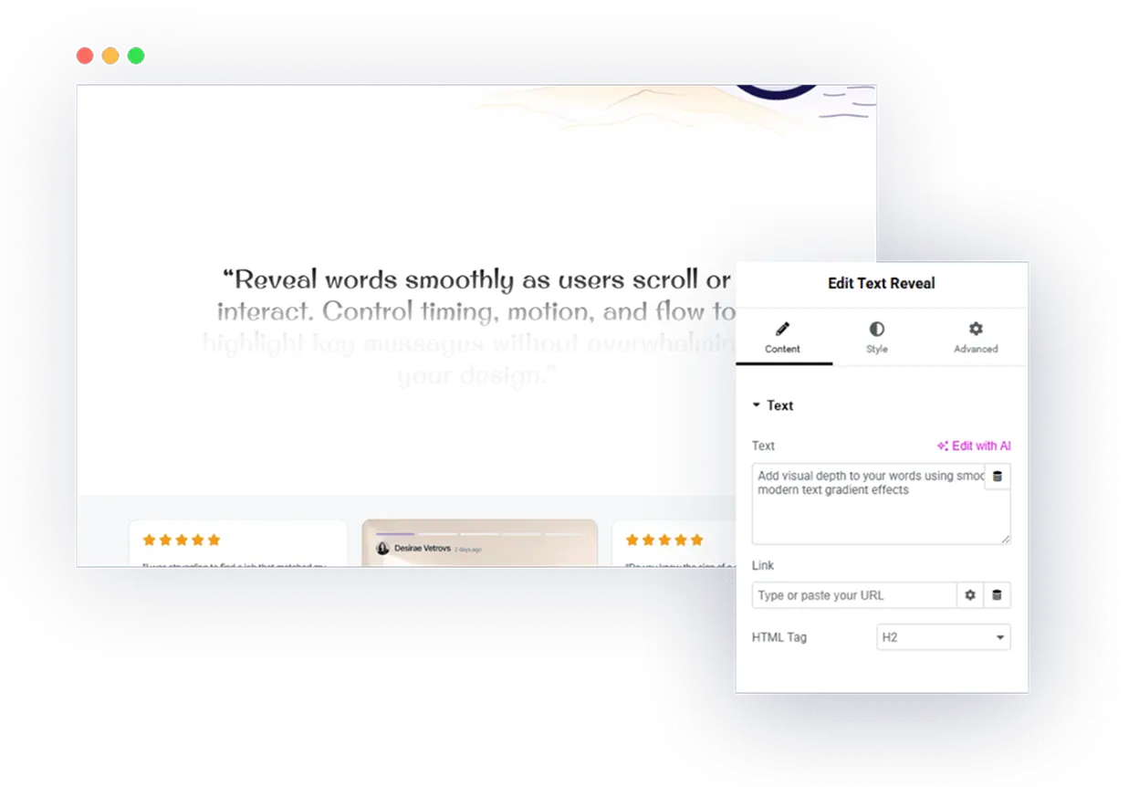 Text reveal on hover